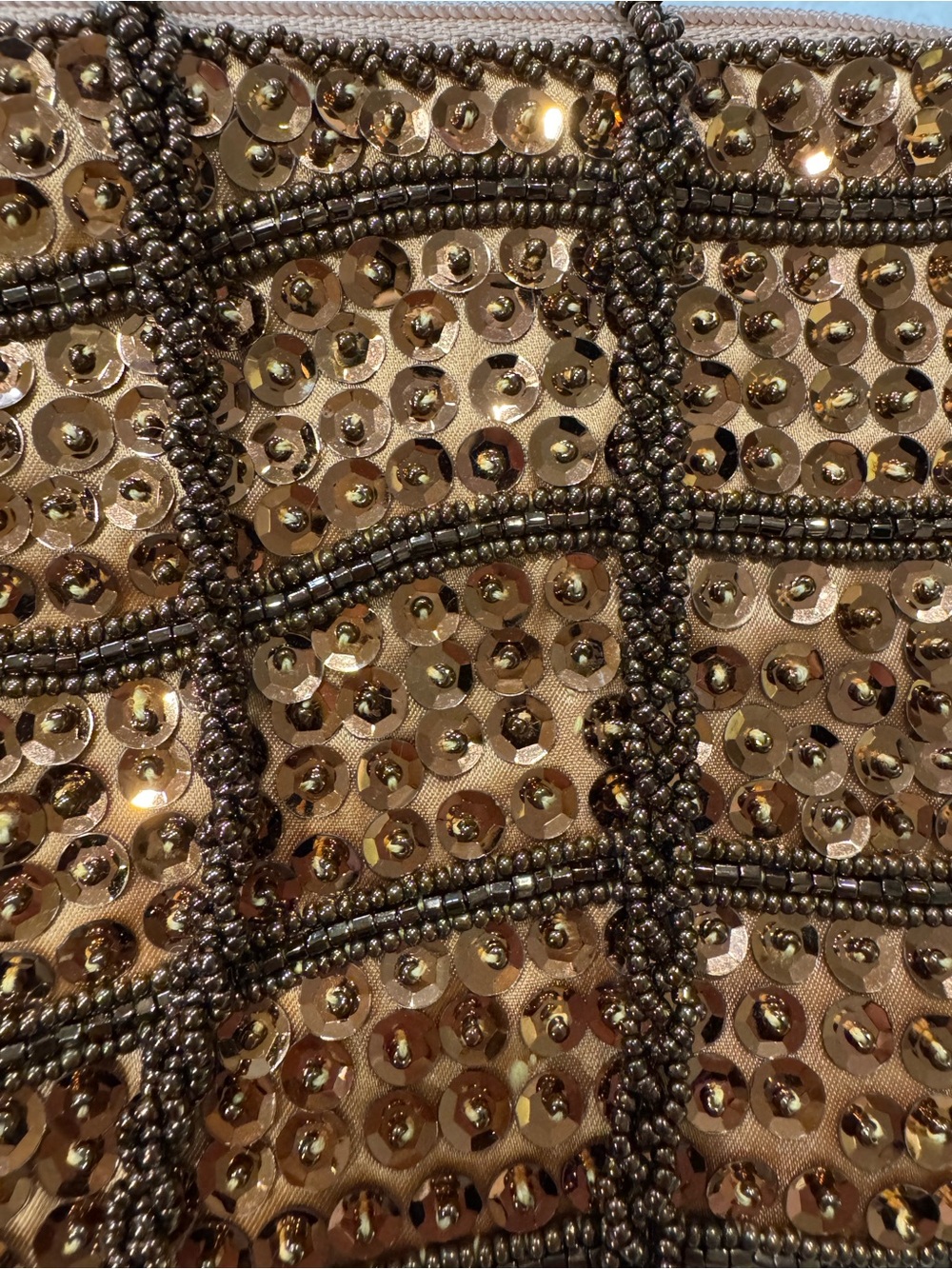 Beaded Sequin Crossbody Bag in Bronze - Picture 4 of 4